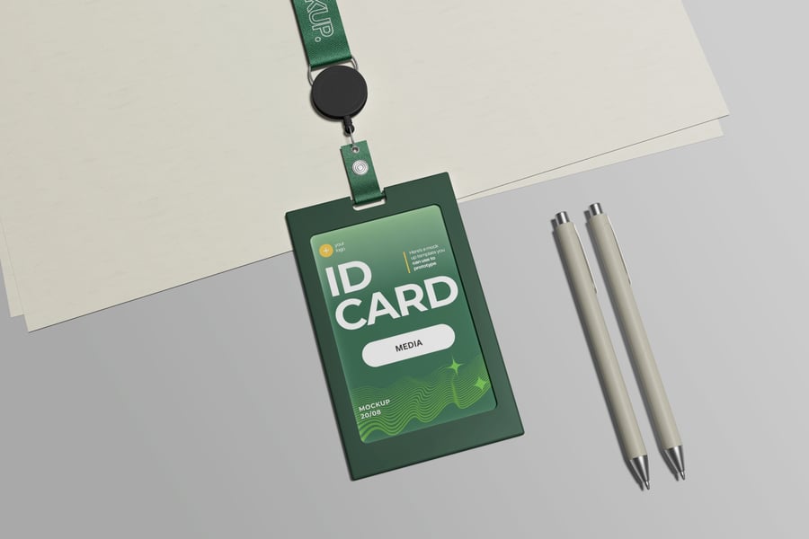 非常逼真的挂绳工牌PSD模型素材包