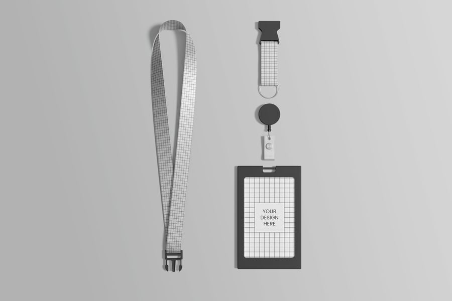 非常逼真的挂绳工牌PSD模型素材包