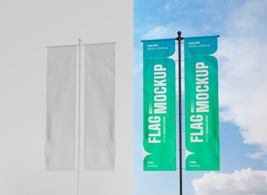 旗帜广告PSD样机素材包