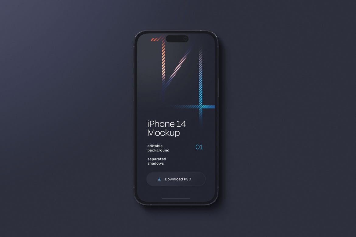 深色iPhone14 Pro手机PSD样机素材包
