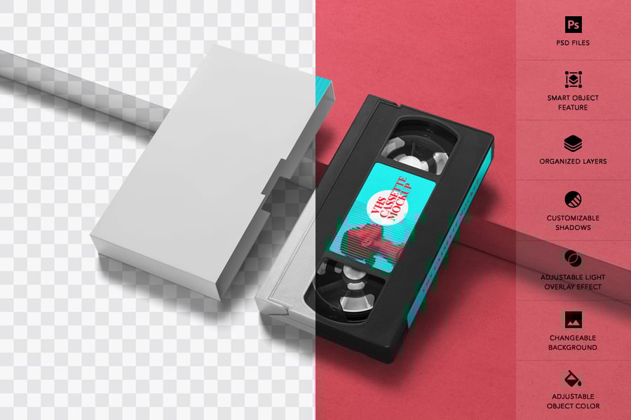 长方形盒子磁带PSD样机素材