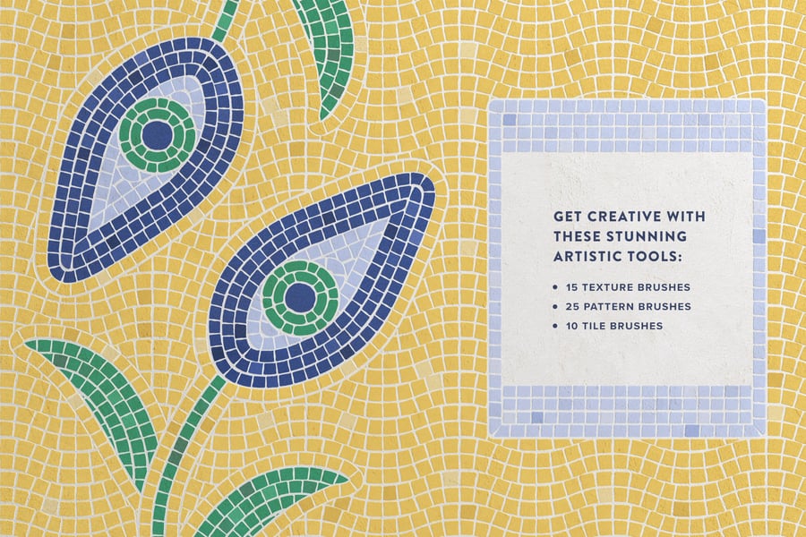 马赛克材质瓷砖Procreate画笔笔刷素材包