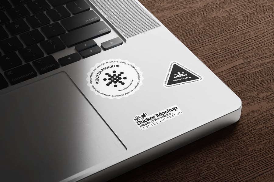 各种风格贴纸样机PSD素材包-4 各种风格贴纸样机PSD素材包