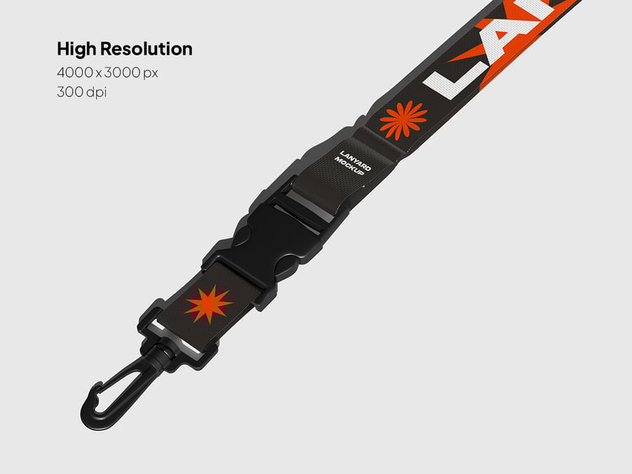 黑红配色挂绳PSD样机素材包