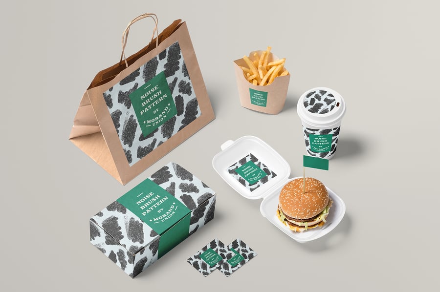 紊乱又有质感的矢量画笔图案素材