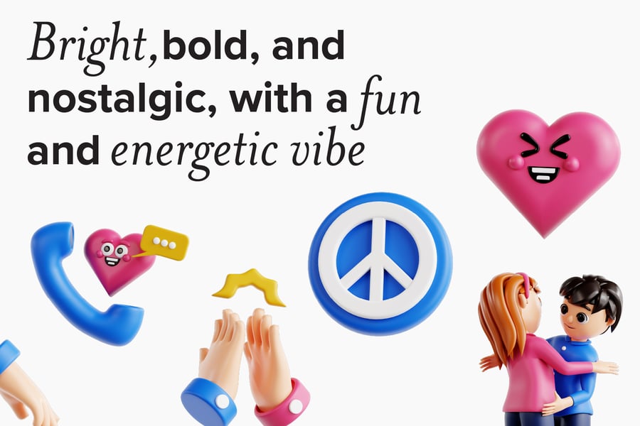 友谊日主题3D图标模型素材包