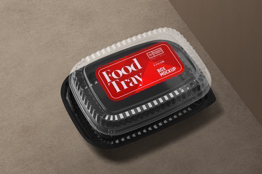 逼真的食品托盘PSD样机素材包