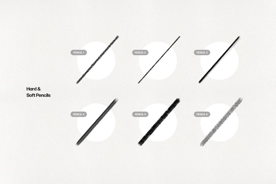 25个基本铅笔Procreate笔刷素材包