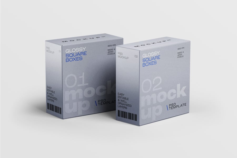 方盒包装PSD样机素材包