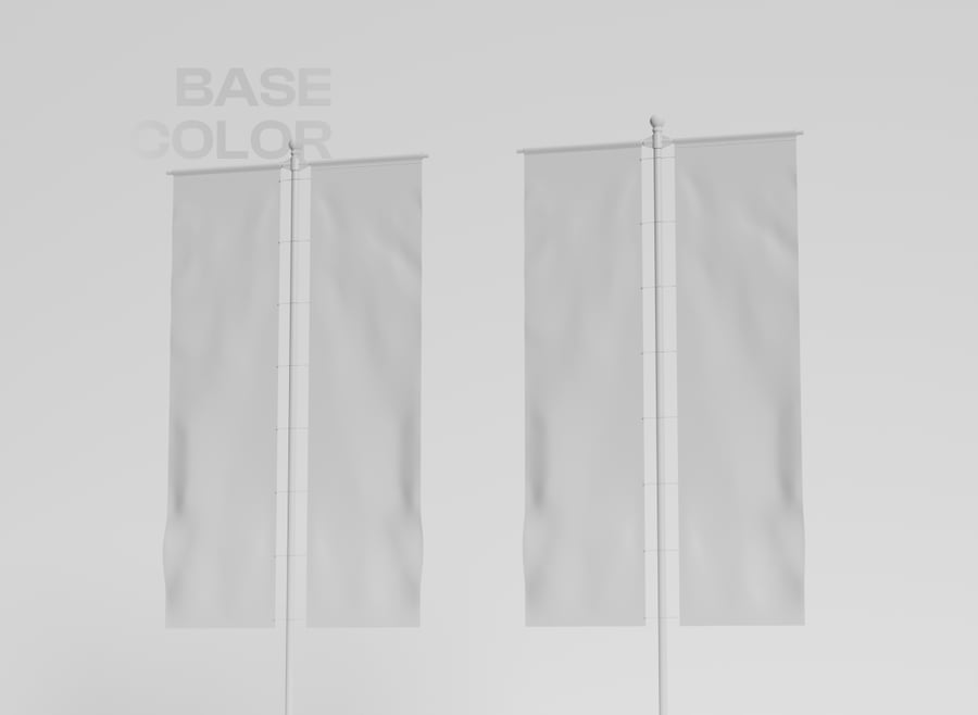 旗帜广告PSD样机素材包