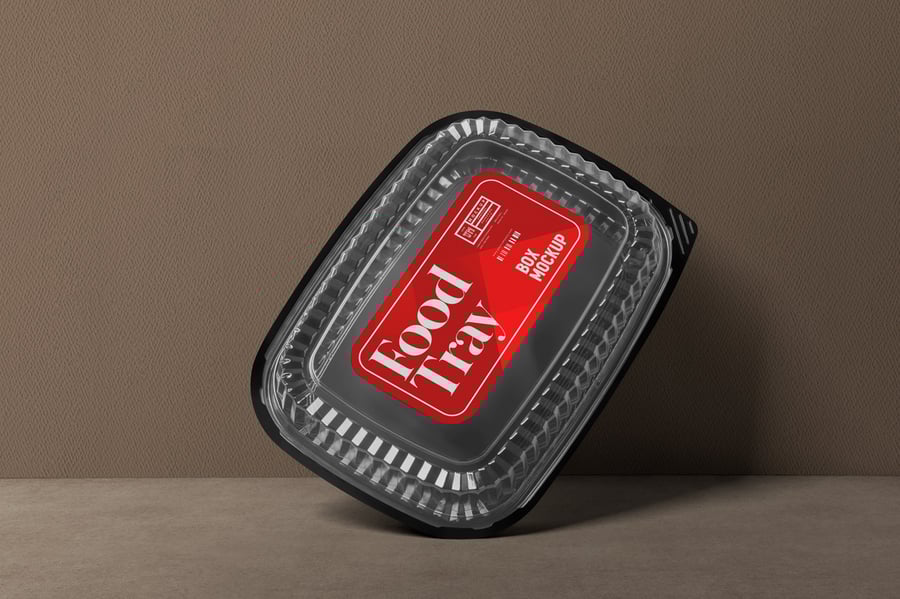 逼真的食品托盘PSD样机素材包