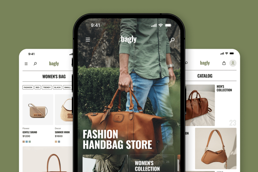 网上售卖手袋应用主题APP UI KIT组件素材包
