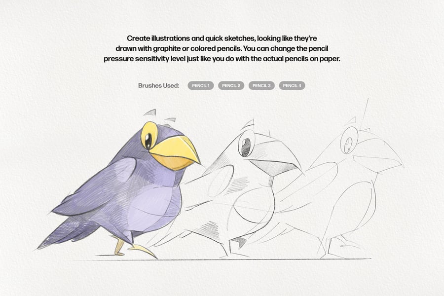 25个基本铅笔Procreate笔刷素材包