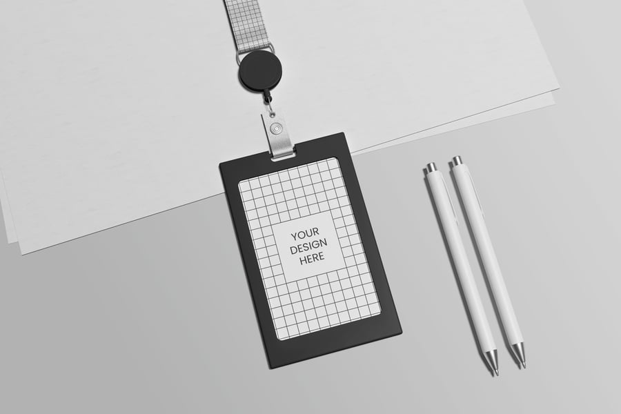 非常逼真的挂绳工牌PSD模型素材包