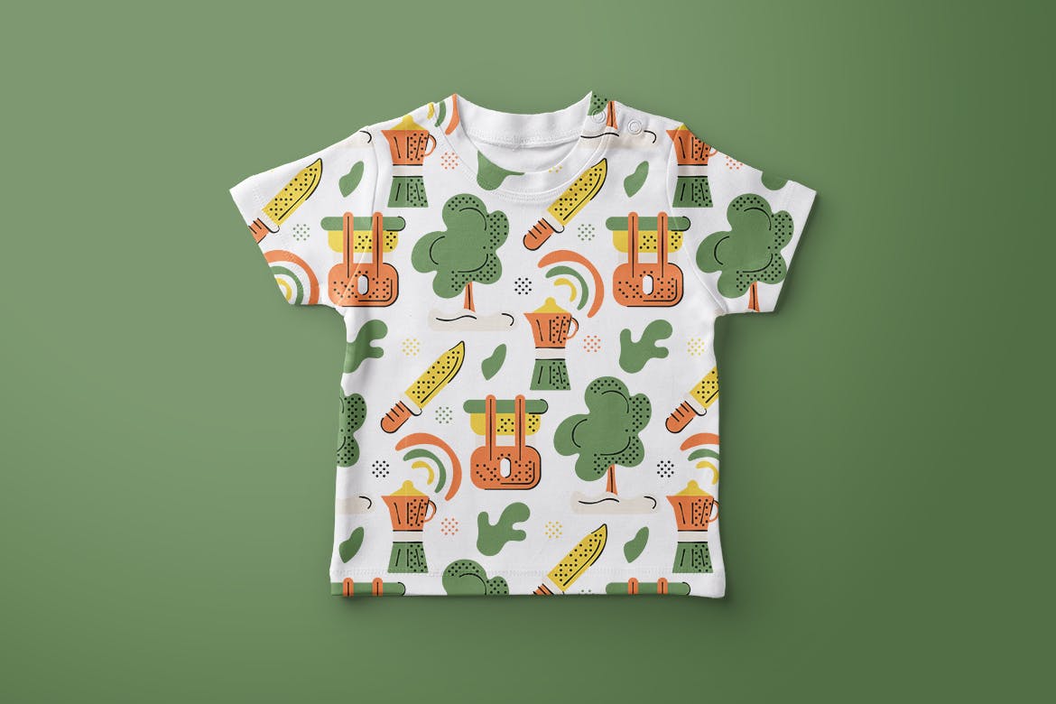 森林徒步主题背景图案素材包