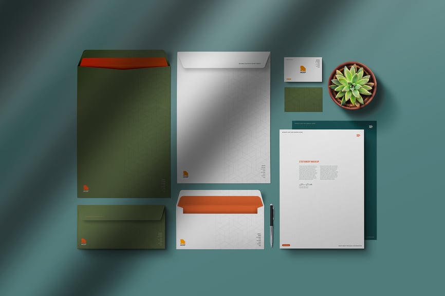 A4、C4、DL文具信封PSD样机素材