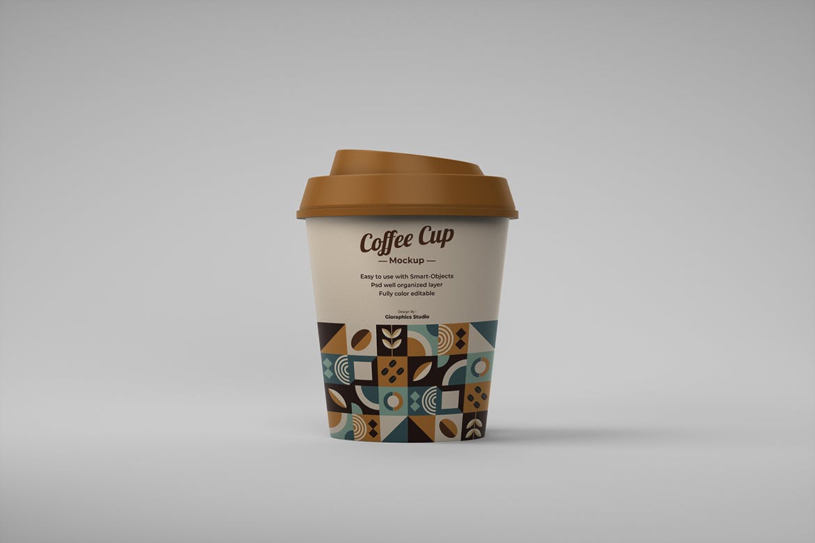 漂亮逼真的咖啡杯子PSD模型素材包