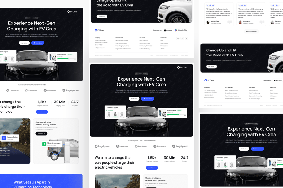 电动汽车充电站登陆页面UI界面素材-6 电动汽车充电站登陆页面UI界面素材