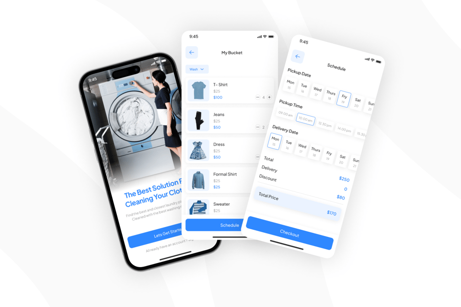 蓝色家具移动应用APP UI KIT素材包