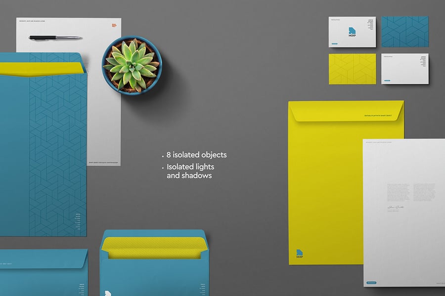 A4、C4、DL文具信封PSD样机素材