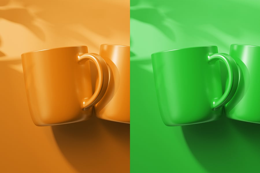 逼真的陶瓷杯PSD样机素材包