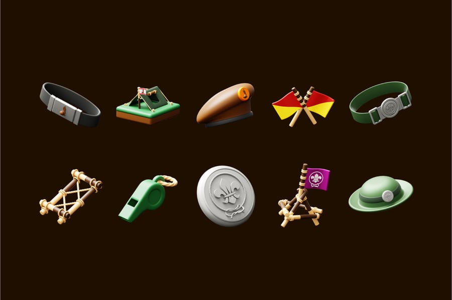 10个侦察兵游戏侦察工具元素3D模型素材包