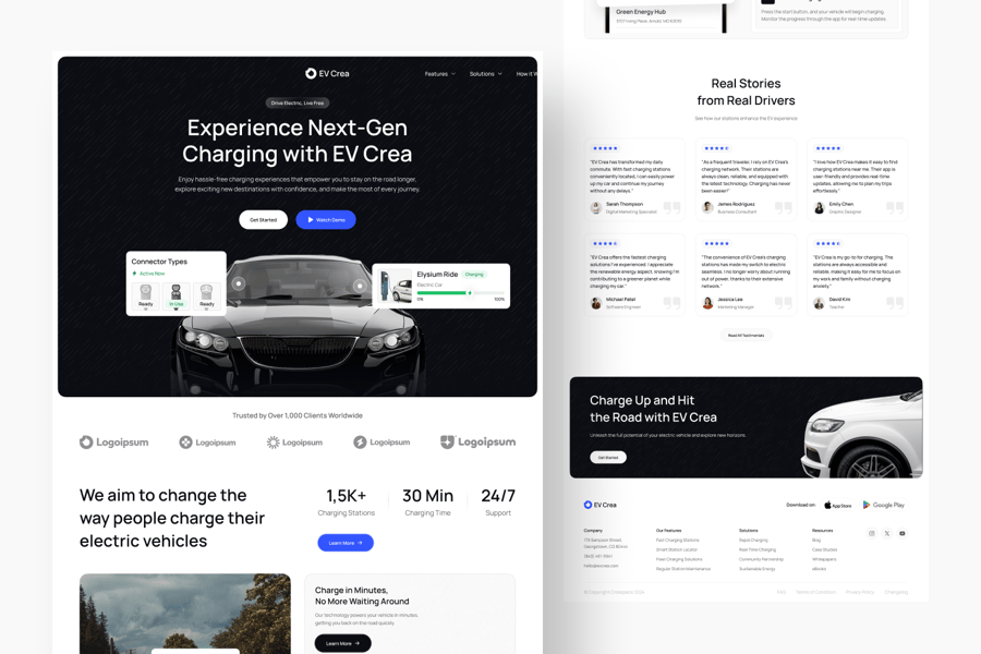 电动汽车充电站登陆页面UI界面素材-5 电动汽车充电站登陆页面UI界面素材