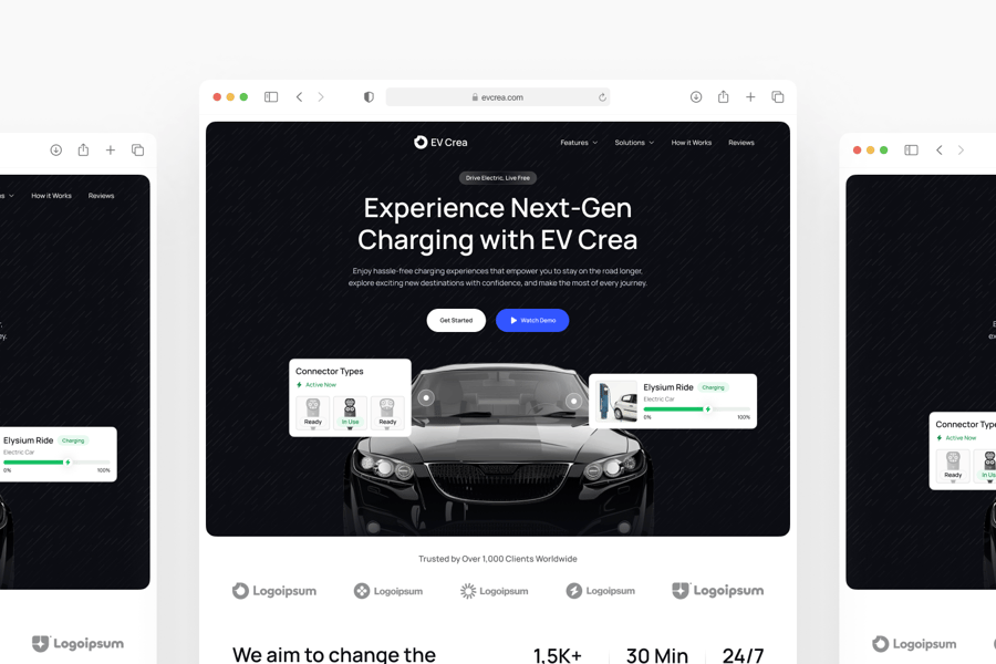 电动汽车充电站登陆页面UI界面素材-2 电动汽车充电站登陆页面UI界面素材