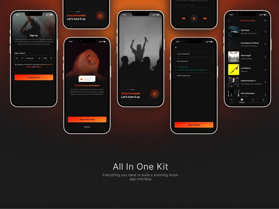 音乐流媒体应用 APP UI KIT
