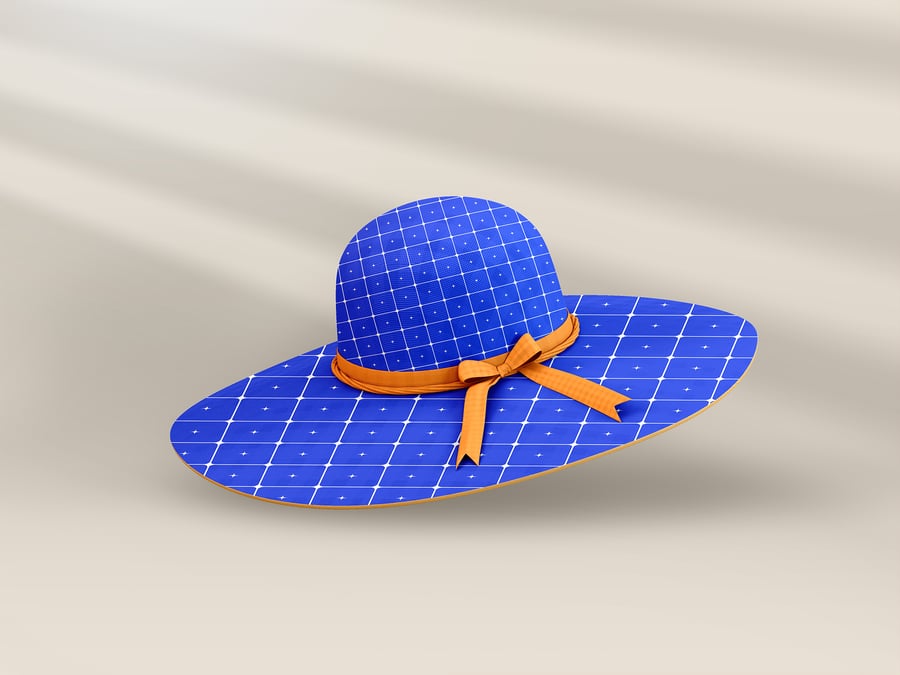 真实带了阴影棉质太阳帽PSD样机素材包