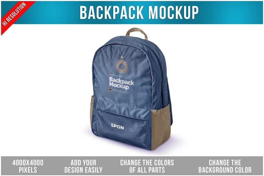 逼真自然的背包PSD样机素材包