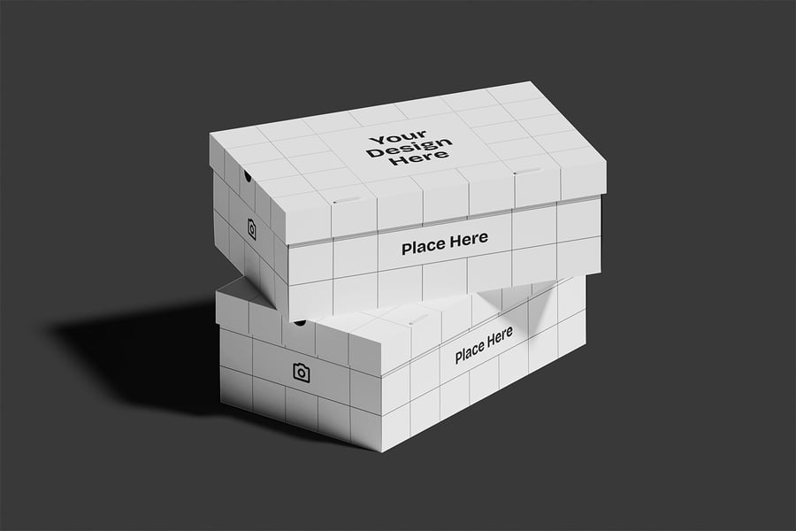 高级感满满的鞋盒包装PSD样机素材包