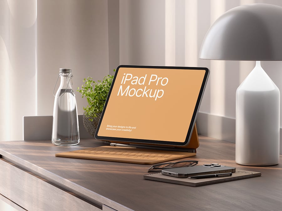 工作桌面设备苹果设备PSD样机素材包