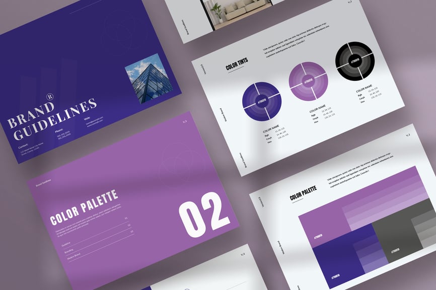 紫色品牌指南VI模板素材包-1 紫色品牌指南VI模板素材包
