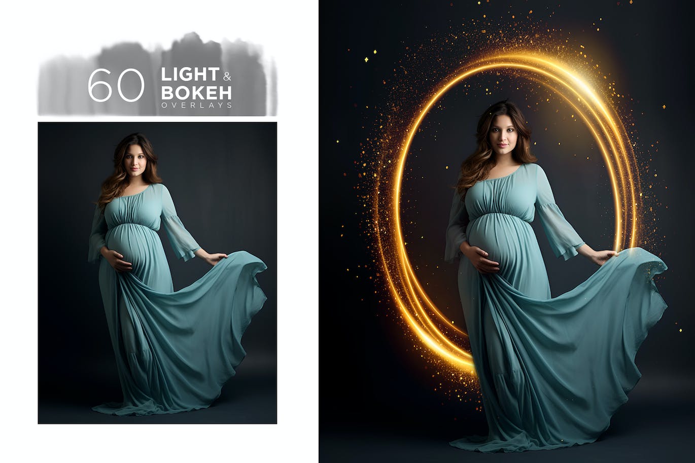 漂亮的金色光环Photoshop叠加图片素材包