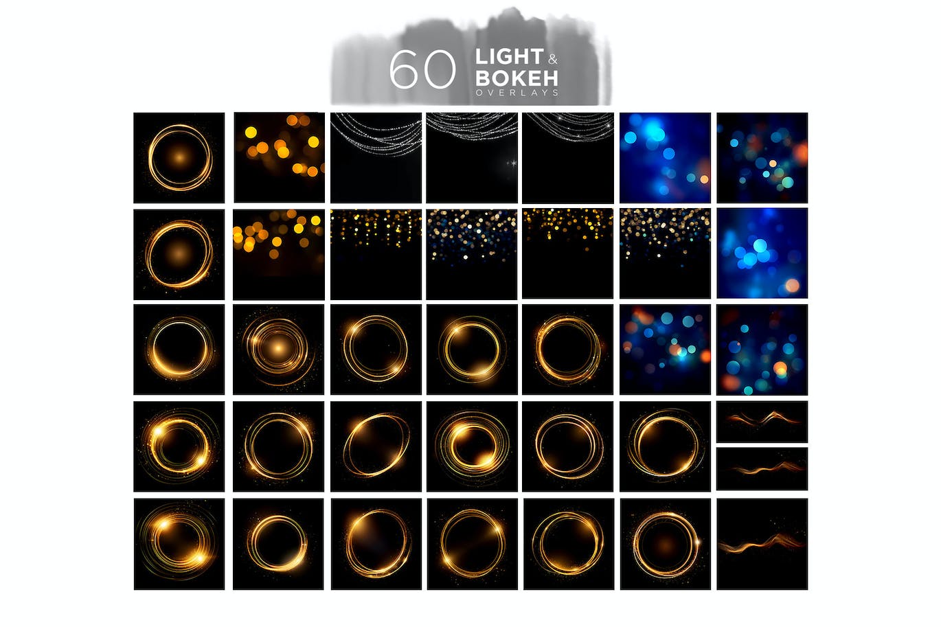 漂亮的金色光环Photoshop叠加图片素材包