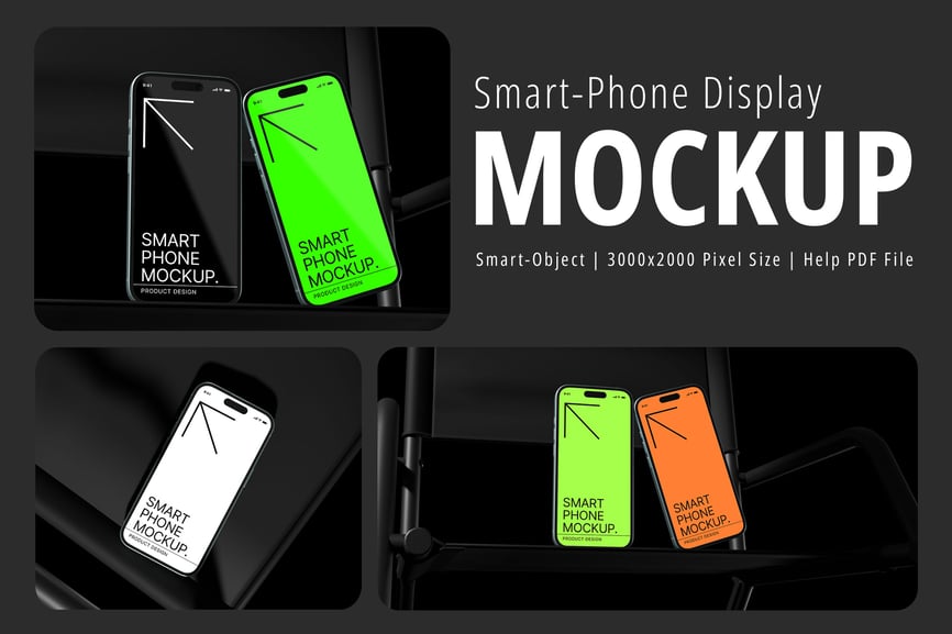 iPhone 16智能手机模型PSD样机素材包