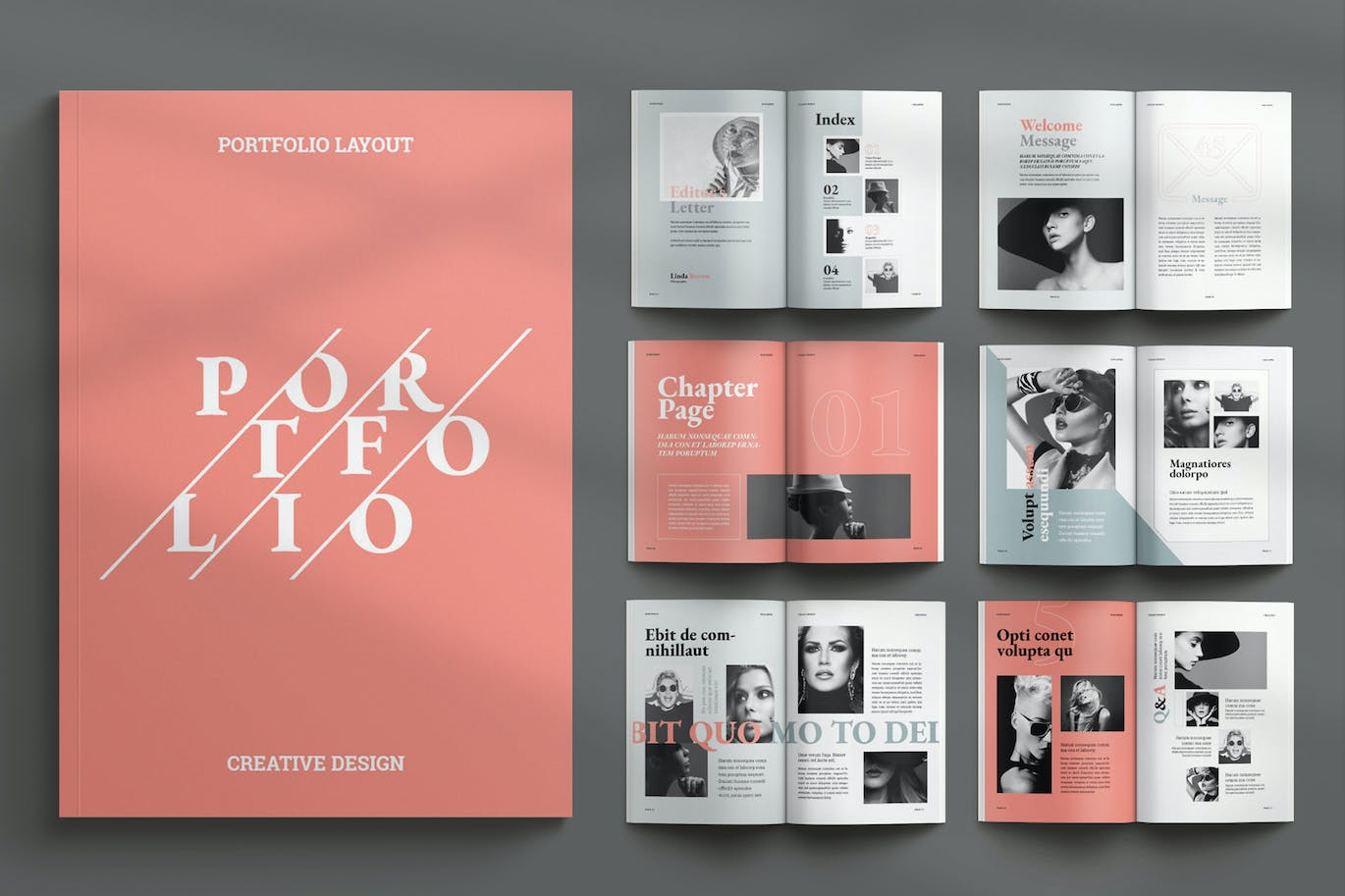 现代简洁风格作品集模板素材包-1 现代简洁风格作品集模板素材包