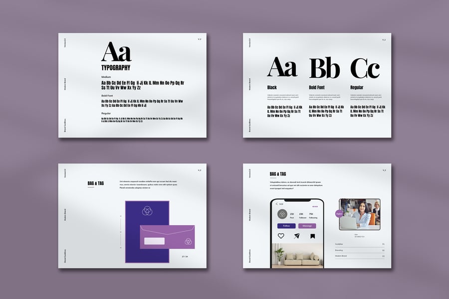 紫色品牌指南VI模板素材包-5 紫色品牌指南VI模板素材包