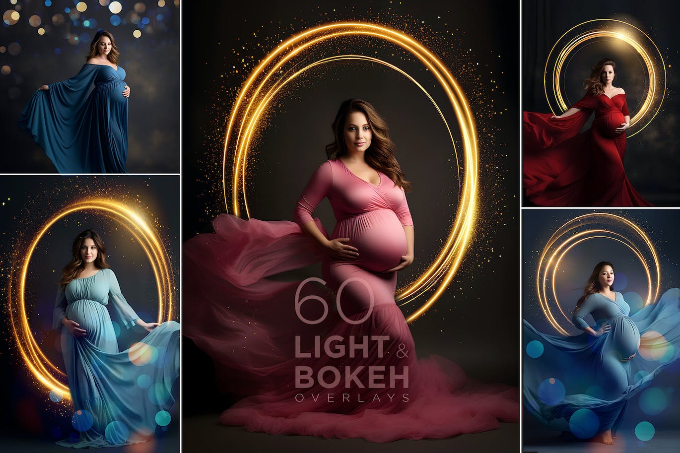 漂亮的金色光环Photoshop叠加图片素材包