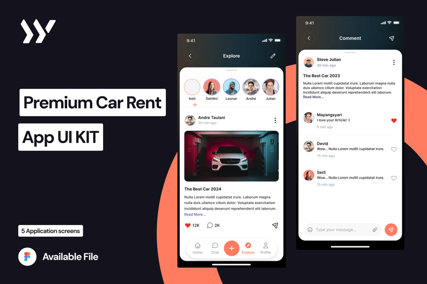 高级汽车租赁–探索APP UI KIT-1 高级汽车租赁–探索APP UI KIT