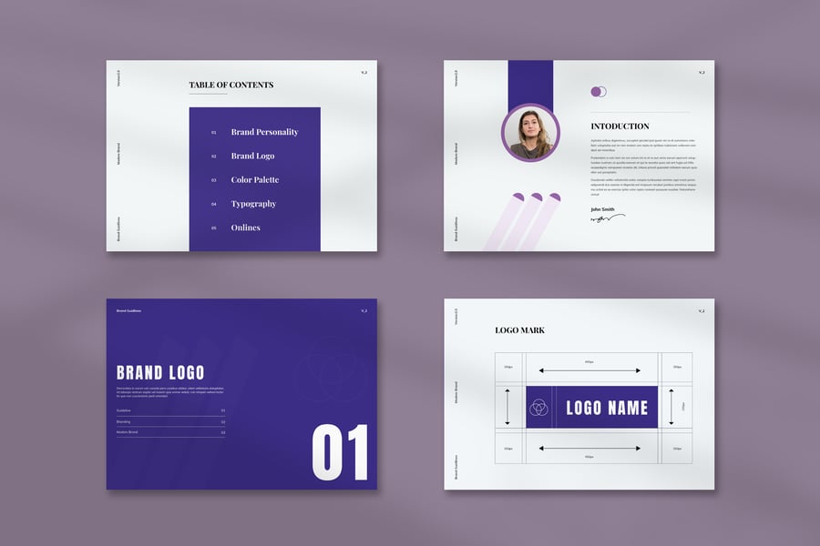 紫色品牌指南VI模板素材包-2 紫色品牌指南VI模板素材包
