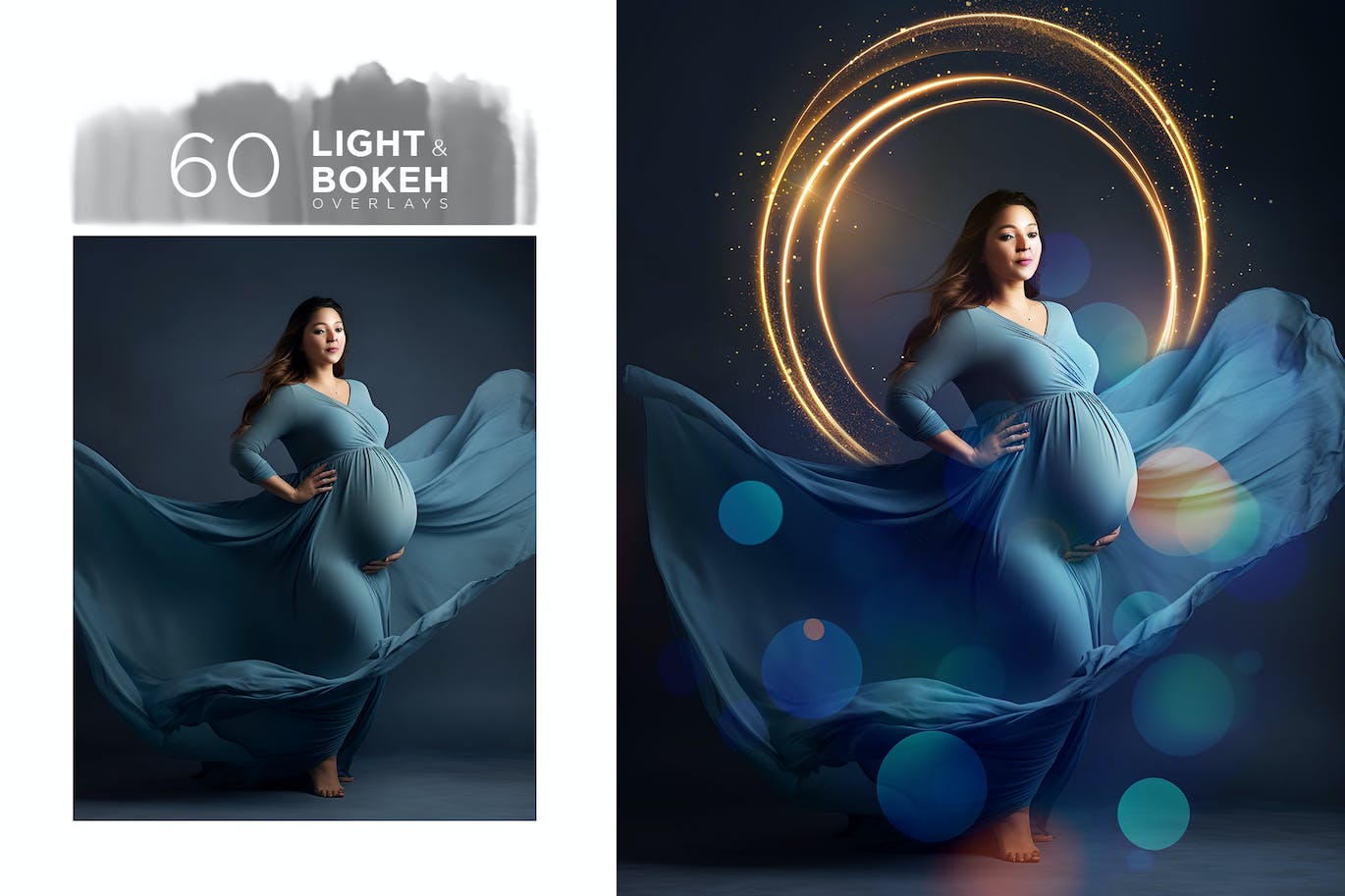 漂亮的金色光环Photoshop叠加图片素材包