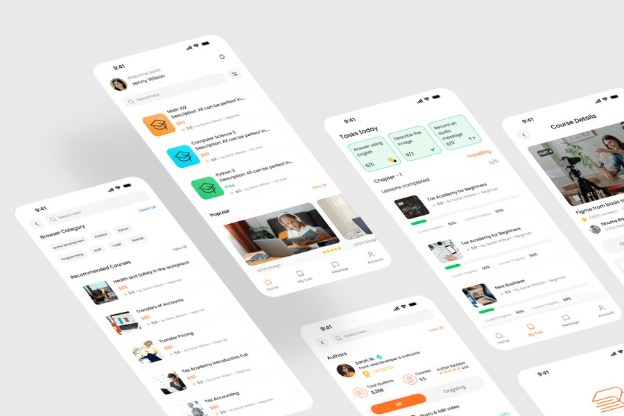 在线学习应用 APP UI KIT素材包