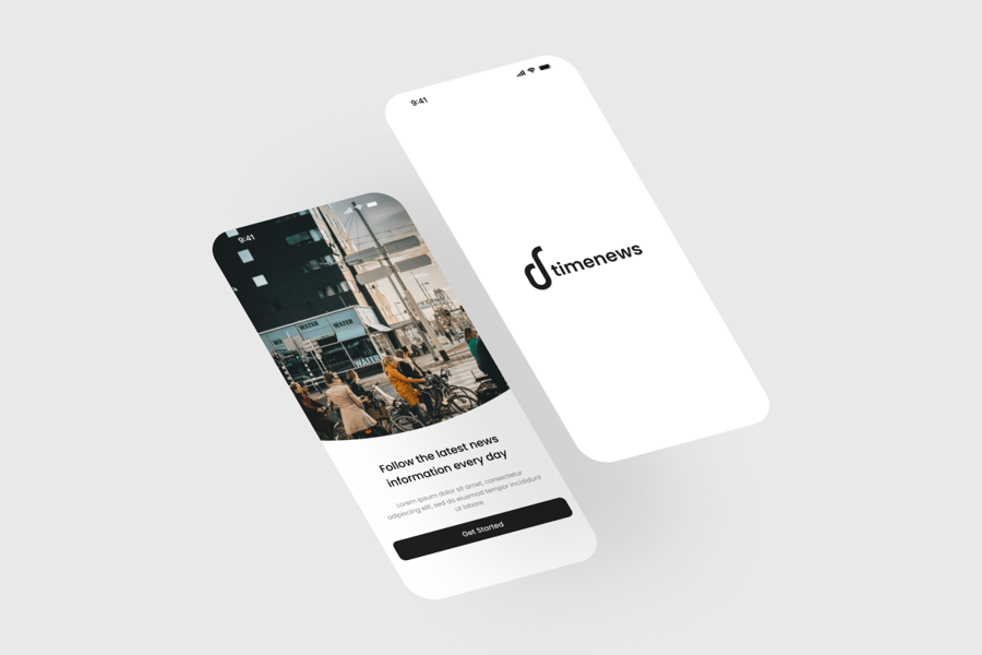 简洁的新闻应用APP UI Kit素材包
