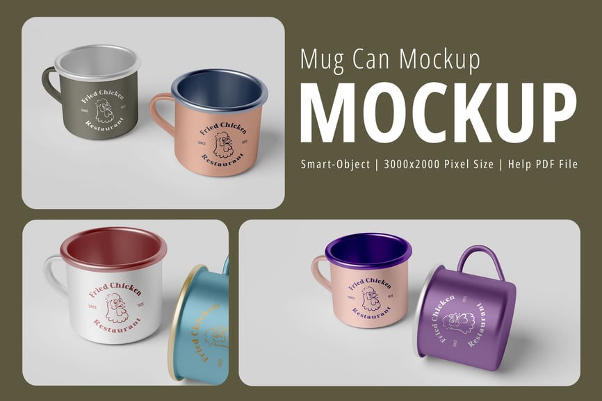马克杯罐PSD样机素材包