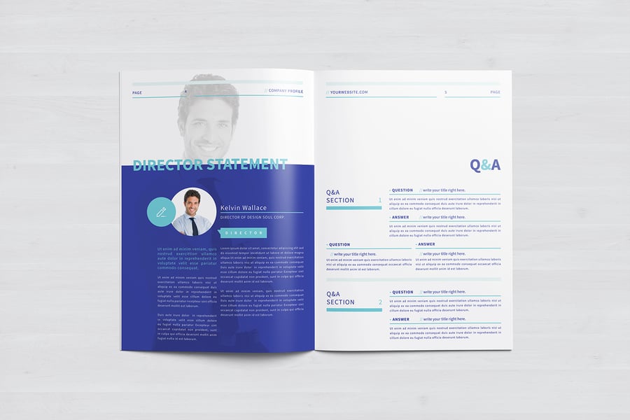 欧美风格蓝色简洁公司简介手册