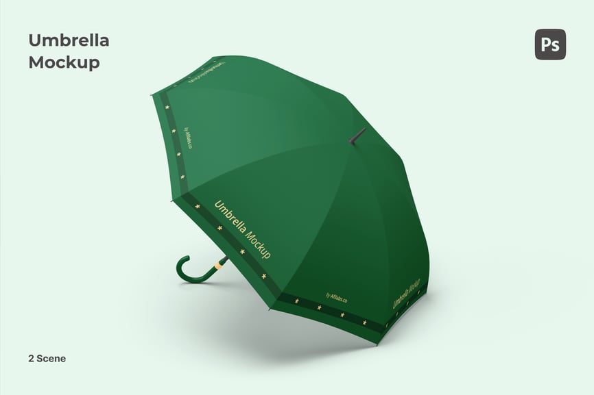 真实的雨伞PSD样机素材包