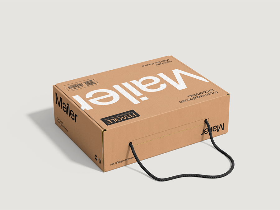 邮寄箱快递箱PSD样机素材包