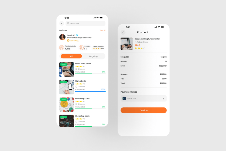 在线学习应用 APP UI KIT素材包